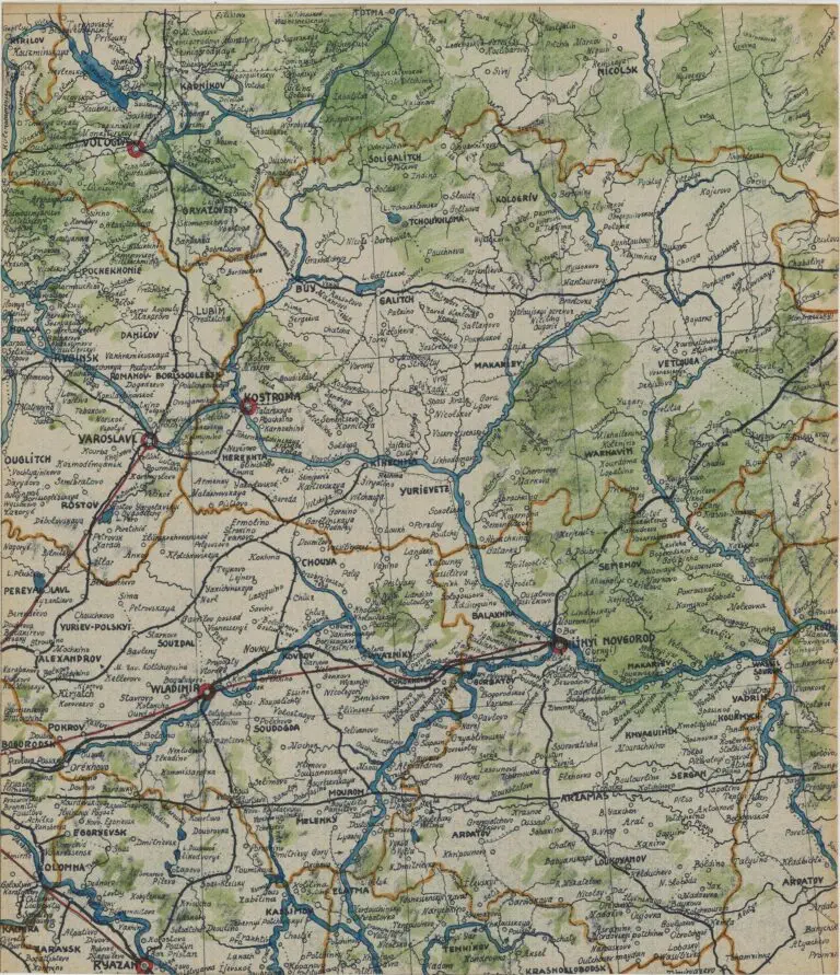 Carte des Voies de Communication par Terre, par Eau, et par Fer de la Russie d