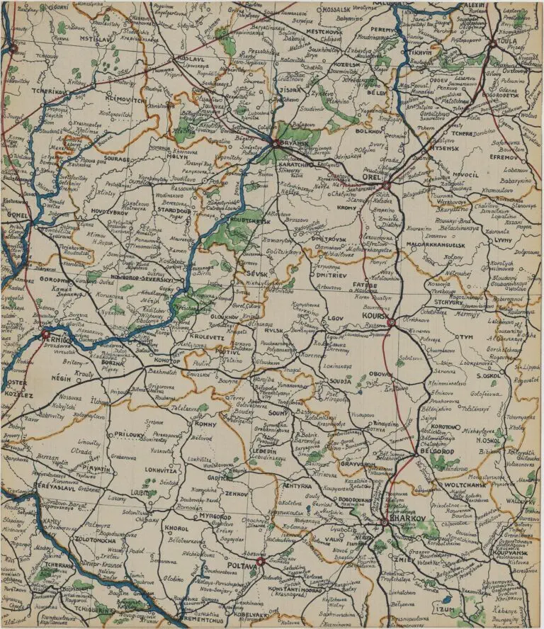 Carte des Voies de Communication par Terre, par Eau, et par Fer de la Russie d