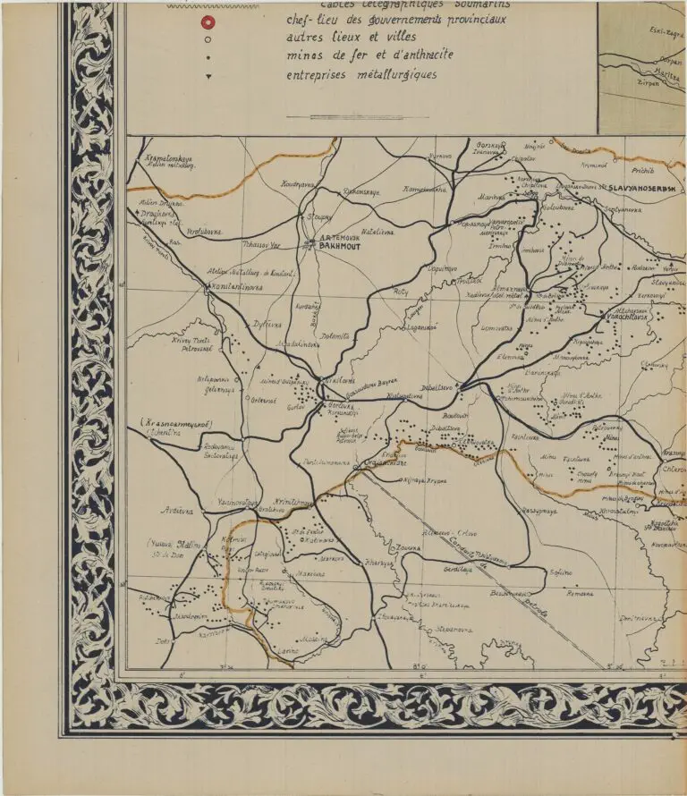 Carte des Voies de Communication par Terre, par Eau, et par Fer de la Russie d
