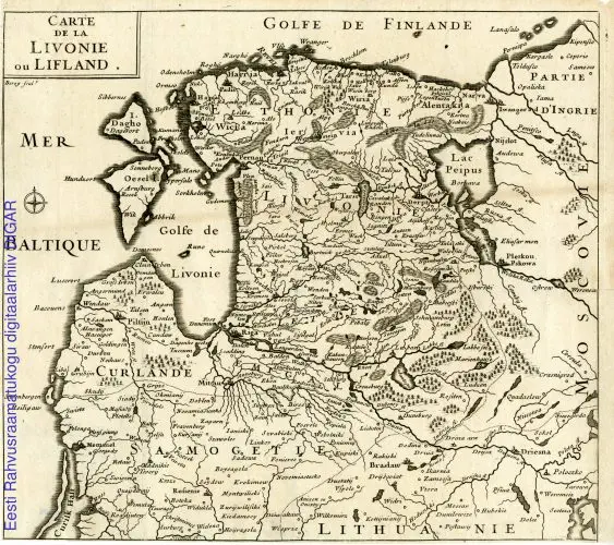 Carte de la Livonie ou Lifland,