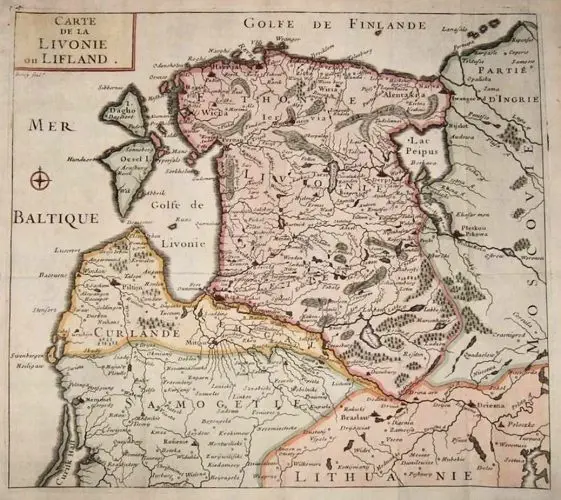 Carte de la Livonie ou Lifland,