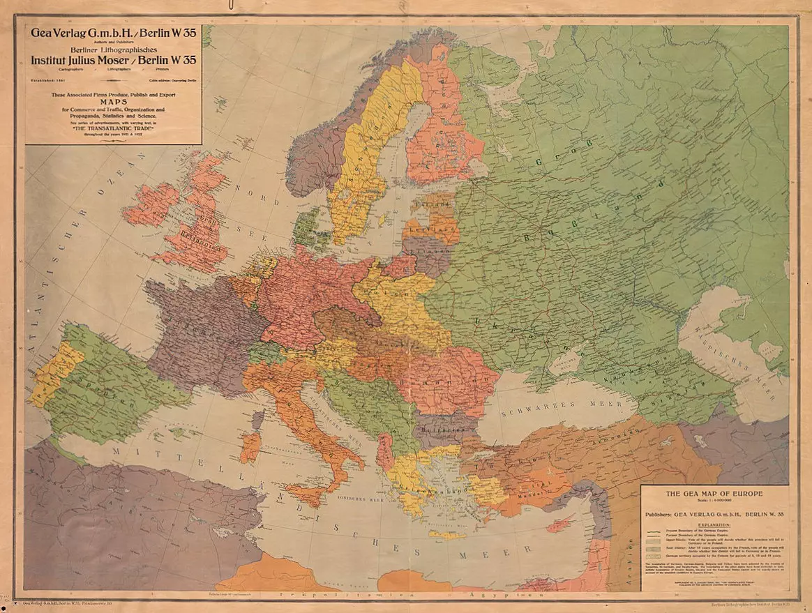 02 1921 The GEA Map Of Europe Beinecke 